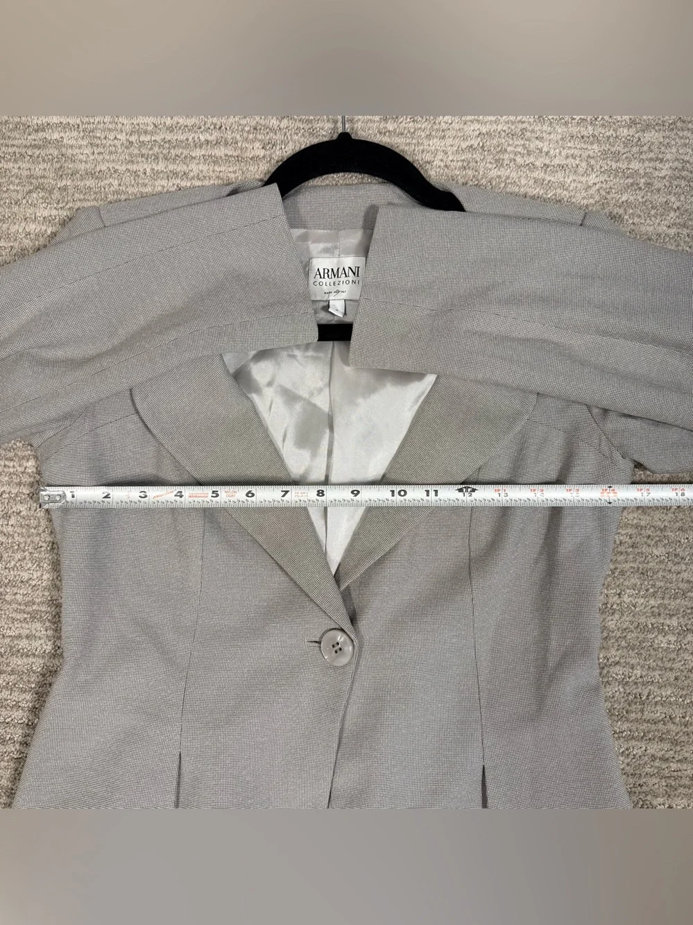 Armani Collezioni Women's 2 Light Gray Blazer Giacca Jacket Single-Button Flare